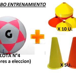 COMBO FUTSAL PELOTA NUEMRO 4 + 10 CONOS TORTUGA + 5 CONOS RIGIDO